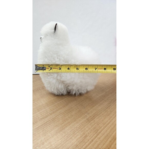 White Alpaca Stuffed Animal Plush Toy 8" Soft Handmade Fluffy Fur Gift Decor - Picture 7 of 7